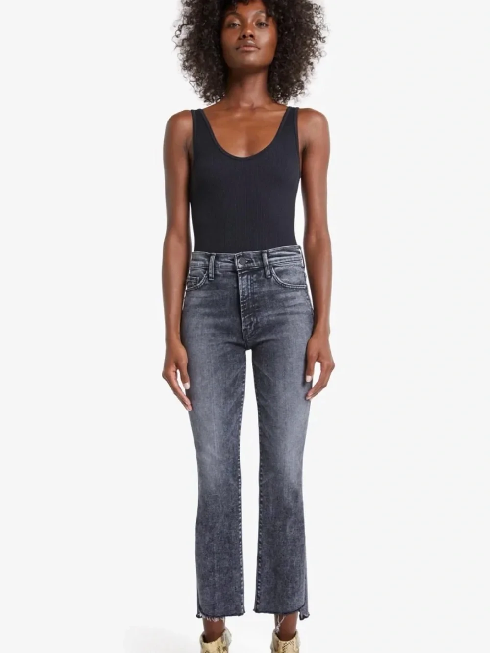 Mother Denim - The Insider Crop Step Fray in Train‎ Stops Size 27